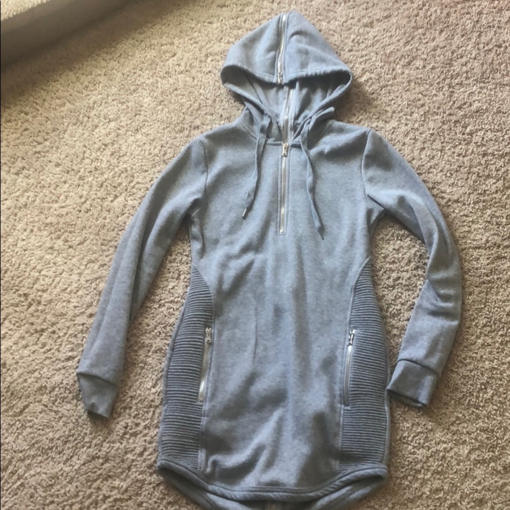 Gray Zipper Hoodie dress